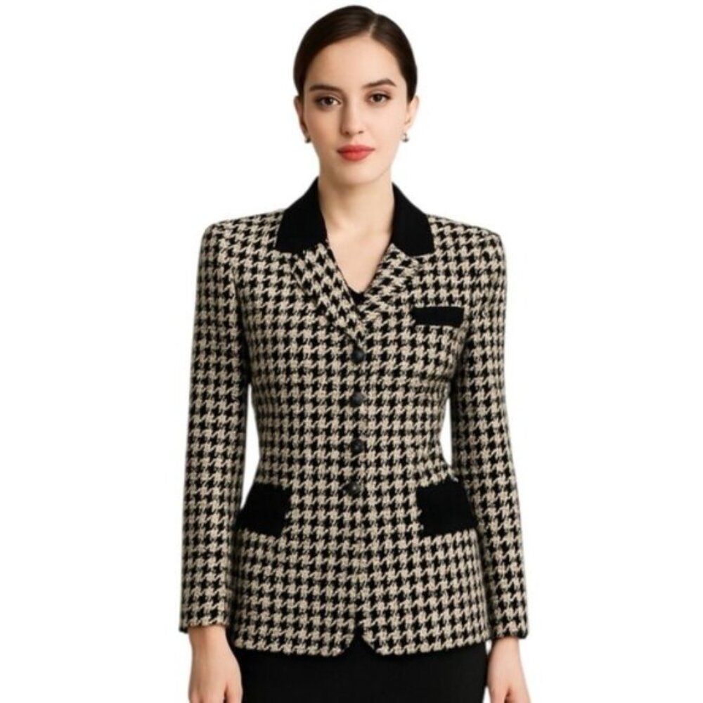 Gruppo Americano Vintage Houndstooth Single Breasted Blazer